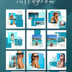 Instagram Templates for Canva Summer Instagram Feed Layout - Etsy