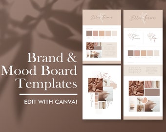 Modèle De Tableau De Marque, Modèle De Tableau D'humeur, Image De Marque, Commerce En Ligne, Tableau De Marque Canva, Modèles De Tableau D'humeur Canva, Création De Logo, Moodboard