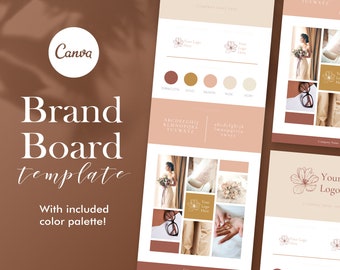 Brand Board Template Branding Board Canva Style Guide | Etsy