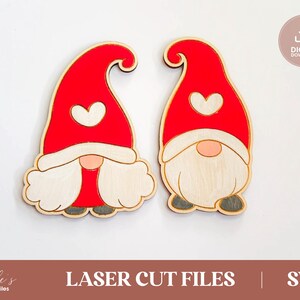 Valentine Gnome Laser Cut Files | Tiered Tray SVG (Digital Download)