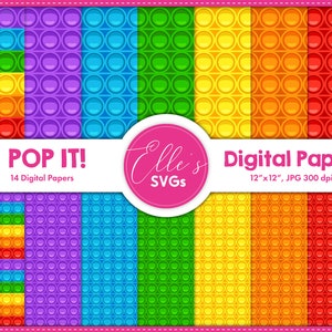 POP IT Digital Paper, Popit Digital Paper 14 Designs, Fidget Spielzeug, Pop It Clipart, Scrapbooking, Digitales Papier, Hintergrund, Direkter Download