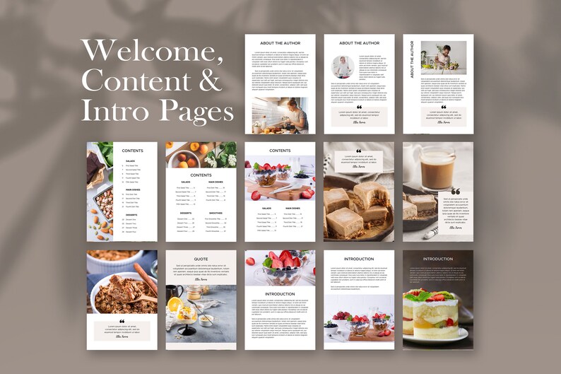 Recipe Ebook Template Cookbook Template Edit With Canva Etsy