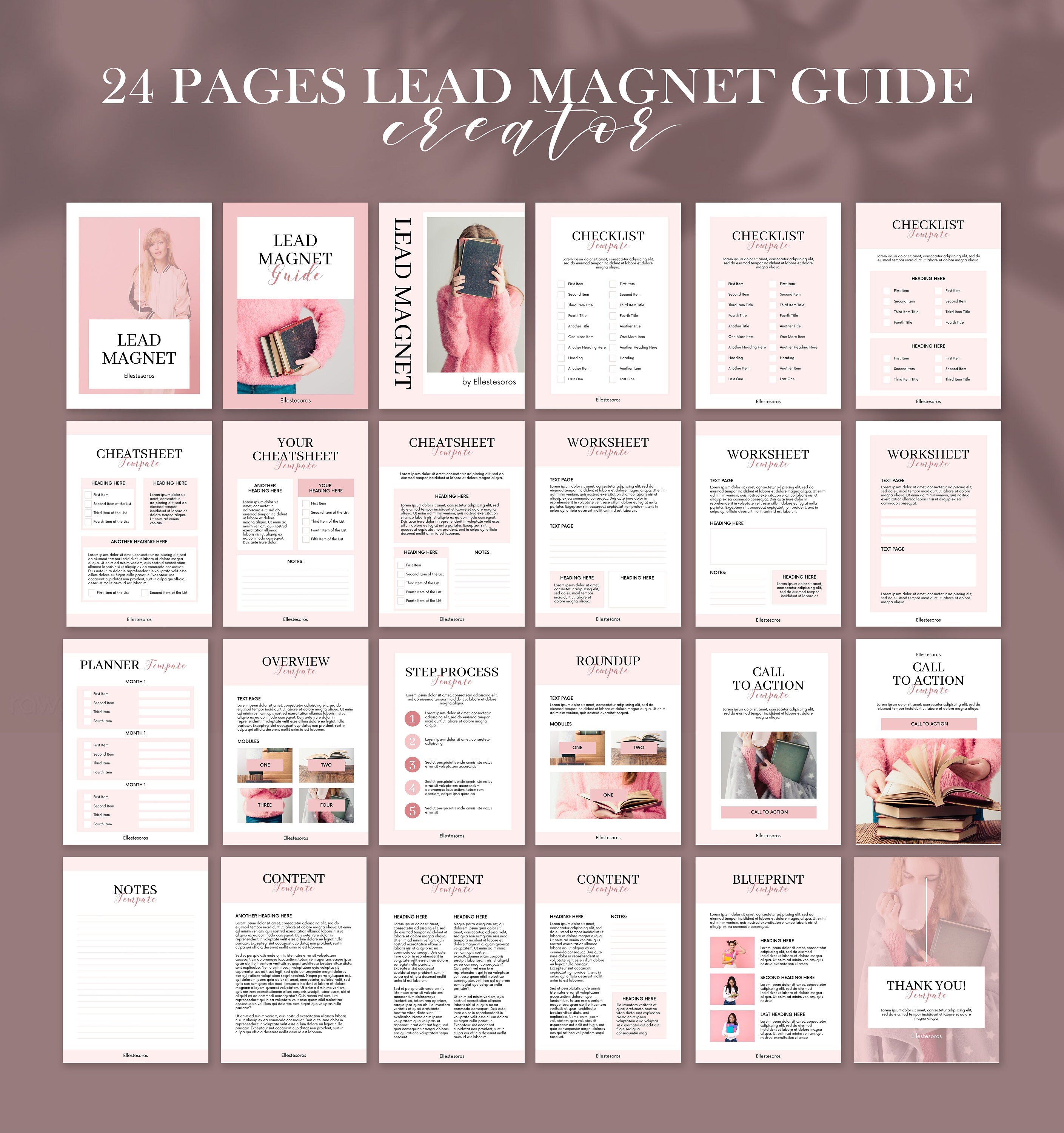 Lead Magnet Canva Template Bundle - Workbook Templates - Pinterest ...