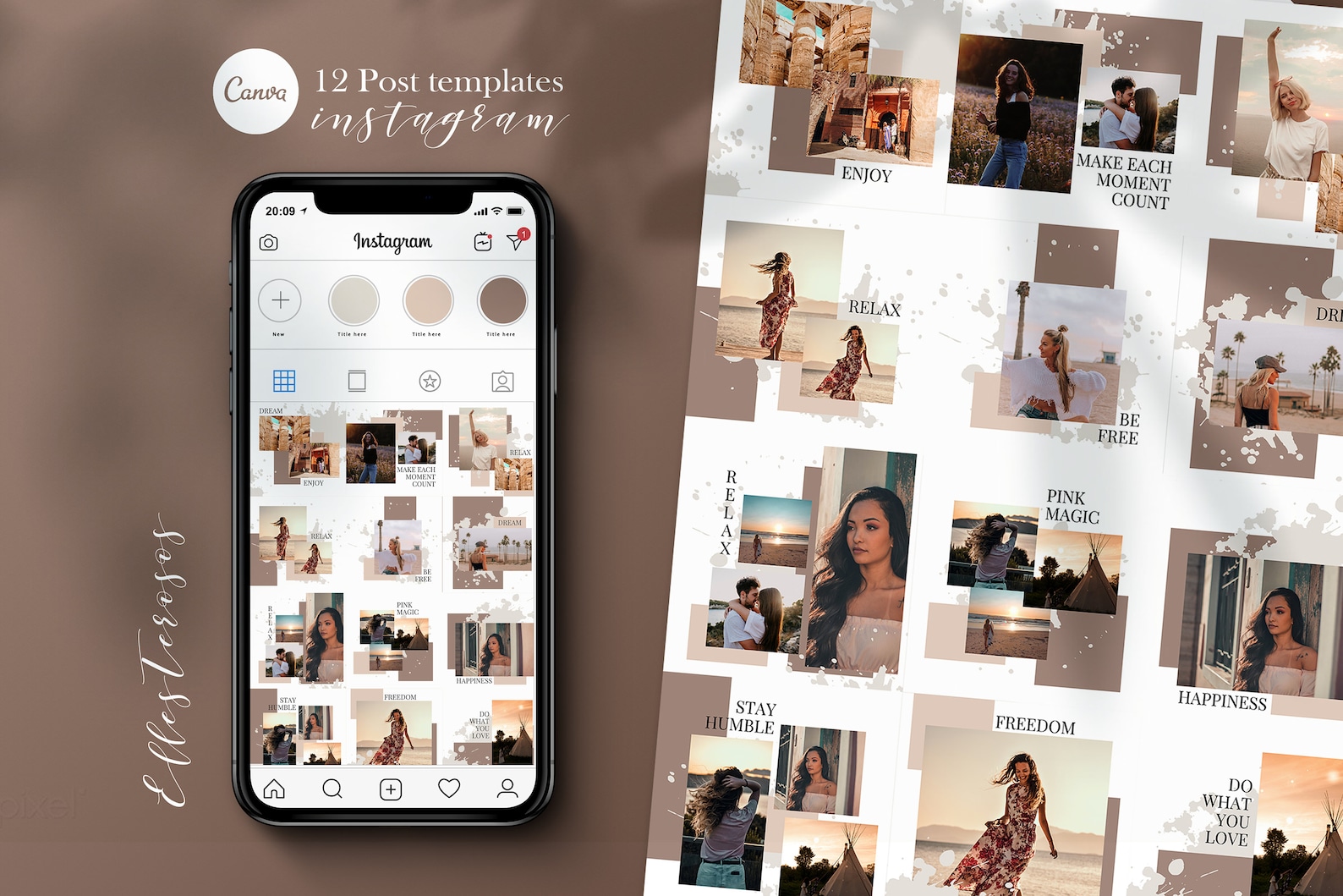 Instagram Templates for Canva Nudes Instagram Feed Layout | Etsy