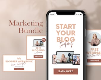 Course Creator Marketing Bundle, Canva Templates, Social Media (Digital Download)