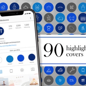 90 Royal Blues Instagram Highlight Cover, Outlines Instagram Highlights, Social Media Icons, Insta Highlight Cover, Instagram, Icons