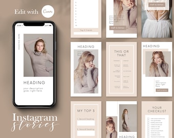 Instagram Story Templates | Instagram Story Canva Template | Canva Template | Premade Instagram Stories Template for Canva | Instagram Posts