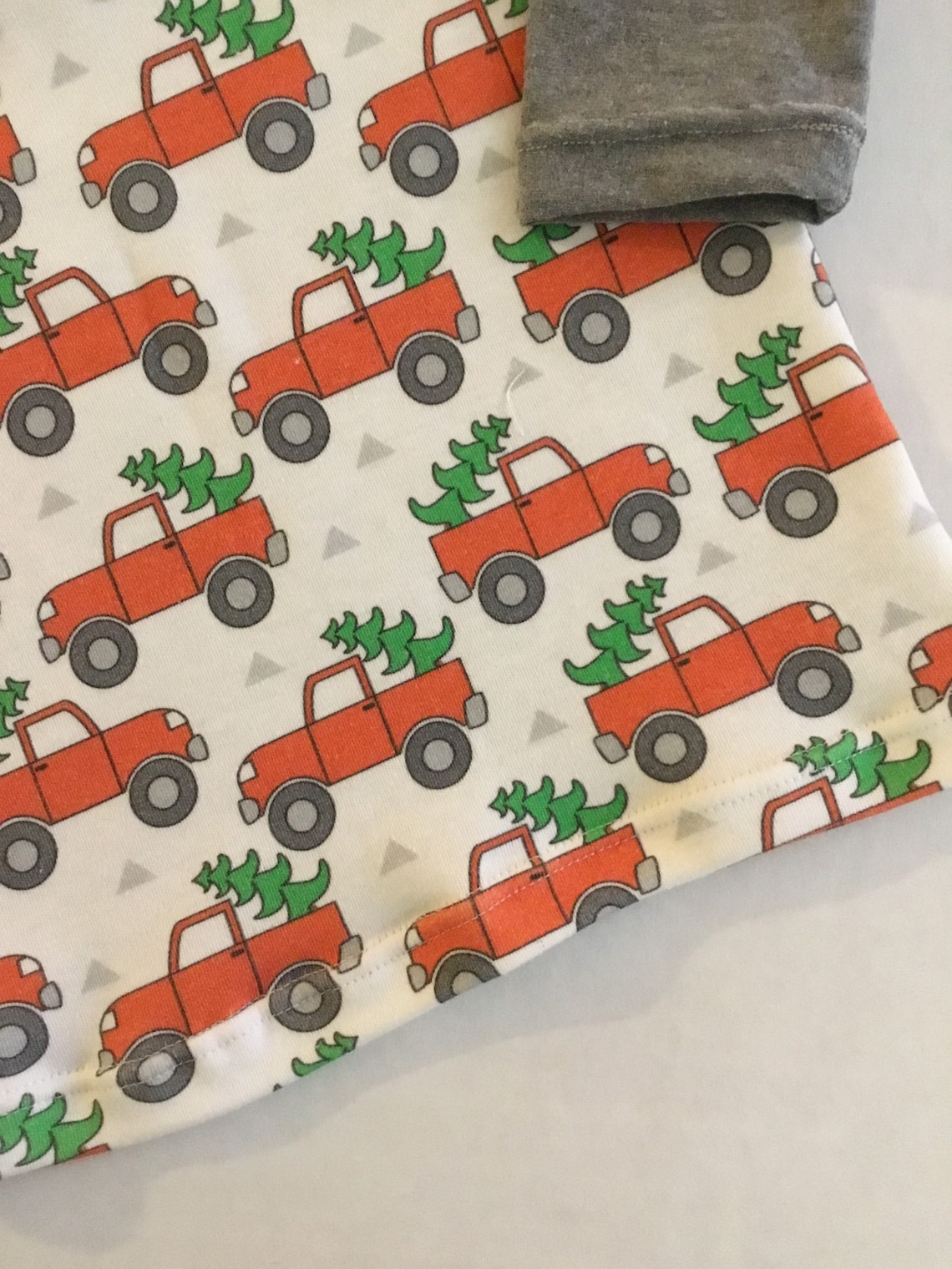 Christmas pajamas. Red truck pajamas. Organic childrens Etsy