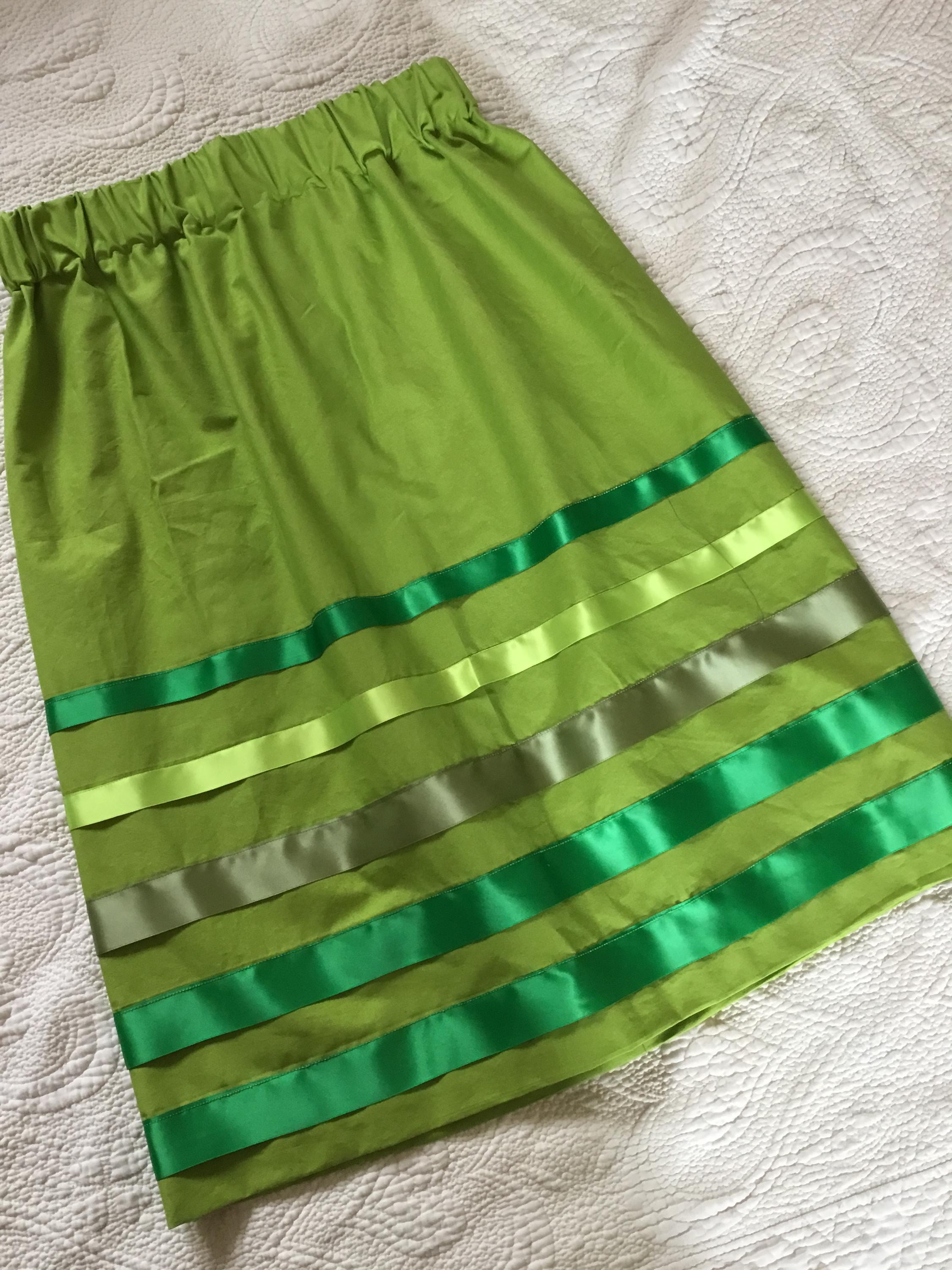Green Ribbon Skirt, Ribbon Skirt, Women's Skirt, - Etsy