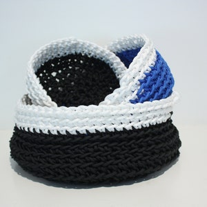 Handmade crochet rope bowls stackable image 2