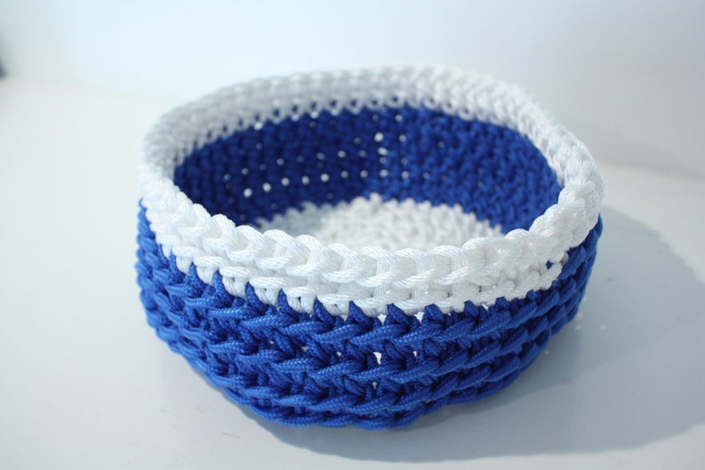 Handmade crochet rope bowls stackable image 8