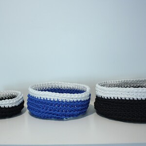 Handmade crochet rope bowls stackable image 7