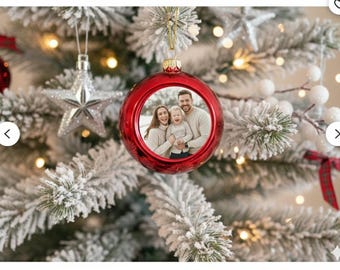 Gepersonaliseerde kerstbal met foto, op maat gemaakte decoratie, familiecadeau voor kinderen