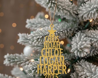 Family Christmas Ornament, Personalized Ornament With Names, Christmas Tree Ornament, Christmas Decor, Christmas Gift, Custom Ornament, Gift