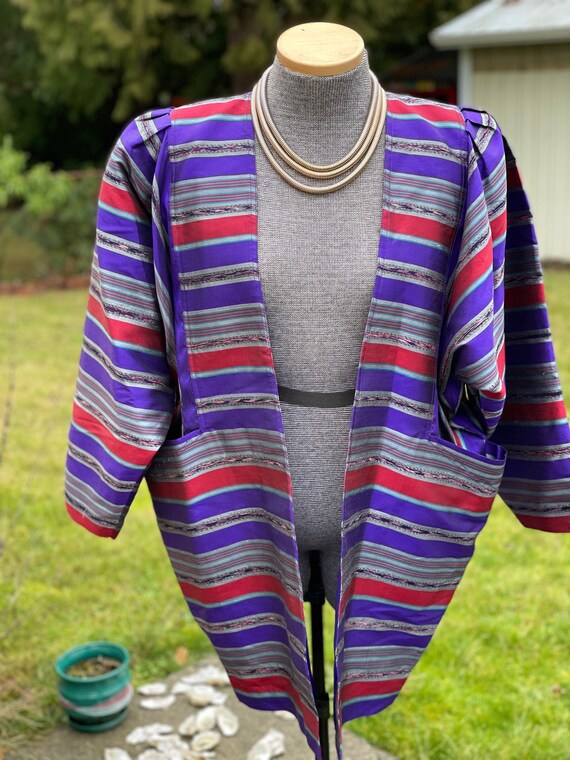 Unique Striped Kimono style 80’s Jacket