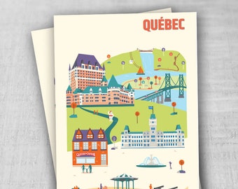 Carte postale 4,25 x 6,5 po imprimée sur carton mat – Ville de Québec