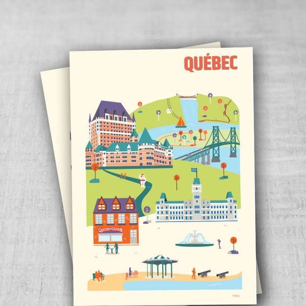 Carte postale 4,25 x 6,5 po imprimée sur carton mat – Ville de Québec