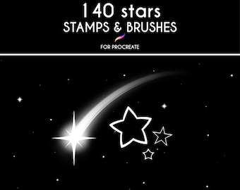 140 Star Brushes and Stamps for Procreate | Procreate Brushes | Procreate Stamps