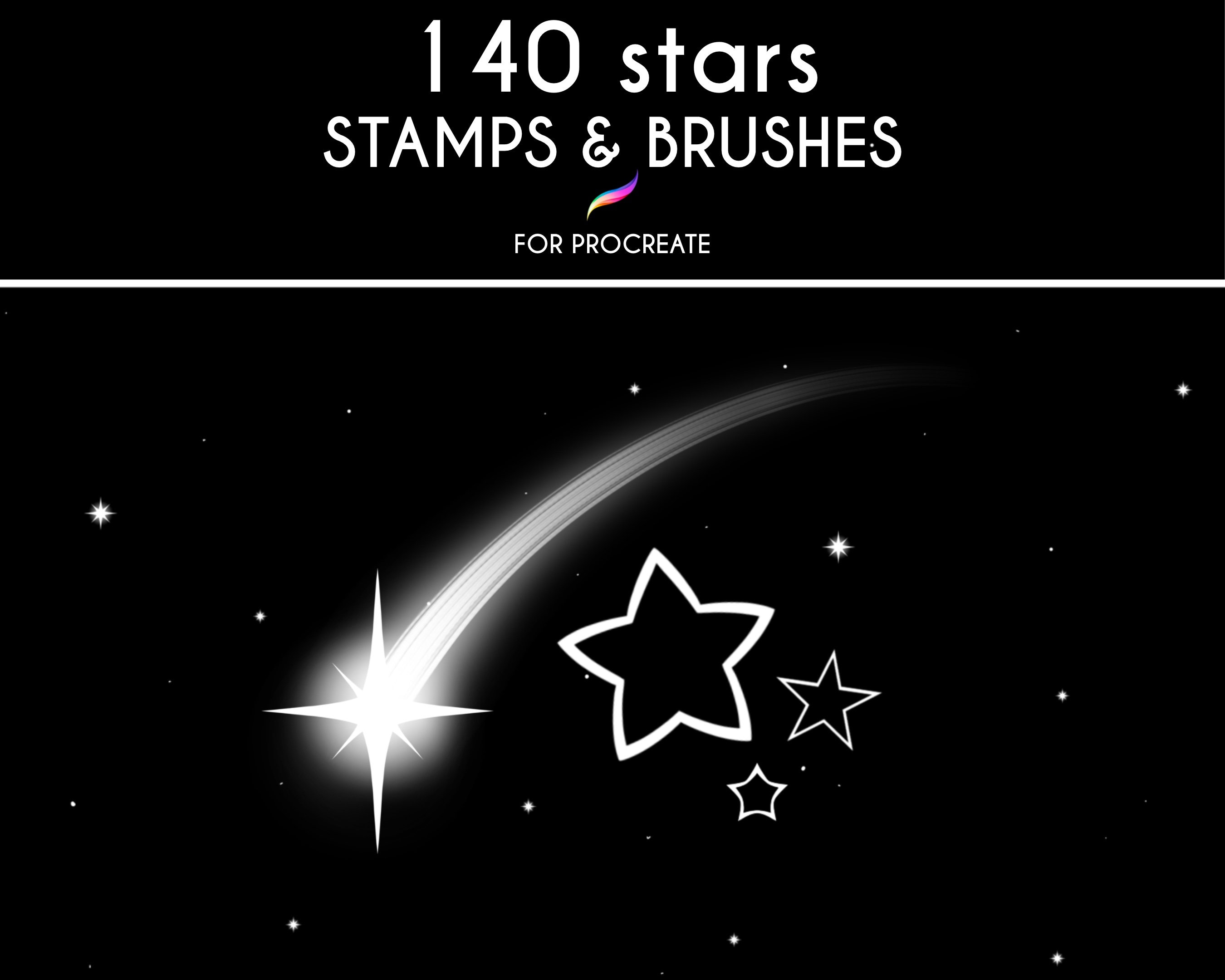 Stars Procreate Stamp Brush - Design Cuts