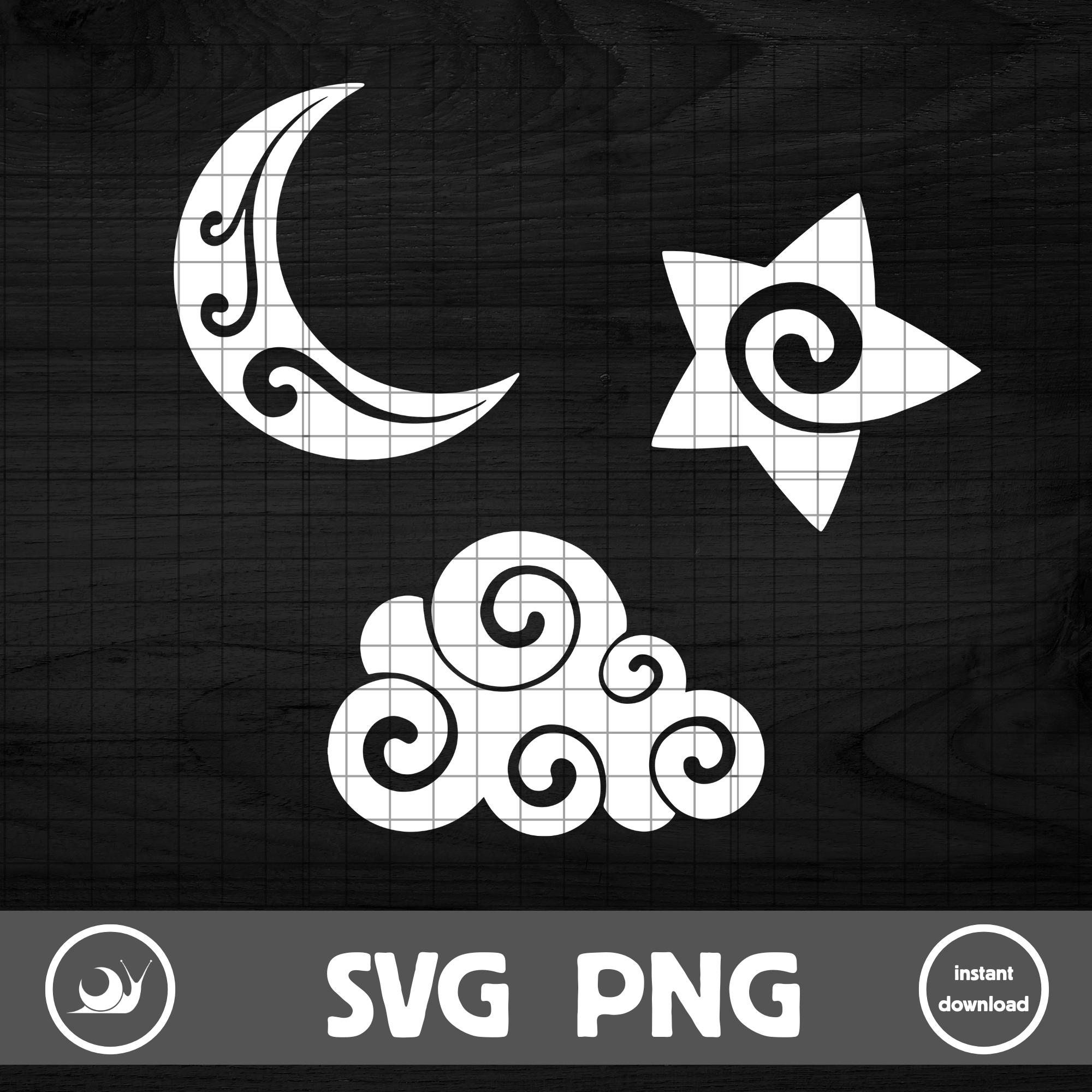 Moon SVG | Star SVG | Cloud SVG | Bundle | Cricut | Cut File - Etsy