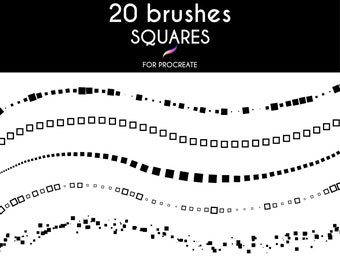 20 Square Brushes for Procreate