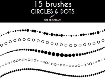 15 Circle and Dot Brushes for Procreate | Procreate Brushes | Procreate Brush Set