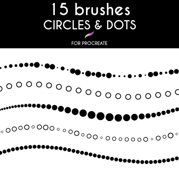 15 Circle and Dot Brushes for Procreate | Procreate Brushes | Procreate Brush Set