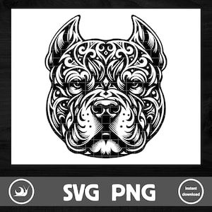 Amerikanischer Bully SVG Schnitt Datei für Cricut oder Silhouette | Pitbull Kopf SVG PNG Clipart