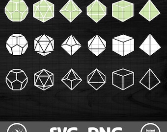RPG DnD Magic Polyhedral Dice SVG | Bundle | Cricut | Cut | Clipart