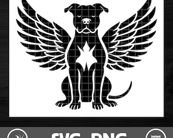 Adesivo Auto INDIGOS UG - Decal JDM Pitbull Dog Con Ali - Pellicola Tedesca Resistente UV - Nero 88 X 149 Mm
