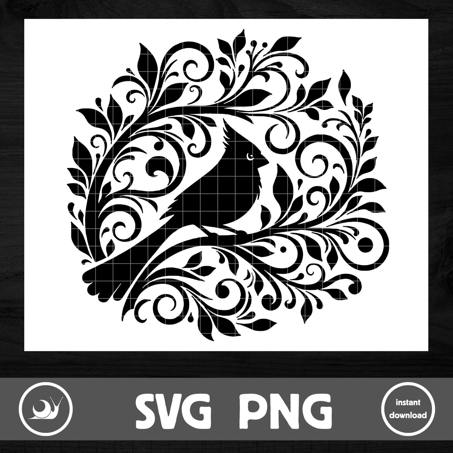 Whimsy Cardinal Vector Whimsical Cardinal Bird SVG Cut File for Cricut or Silhouette | Forest ...