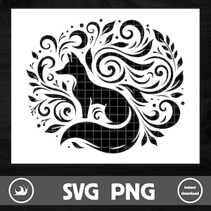 Fichier de coupe SVG Fox lunatique pour Cricut ou Silhouette | Animaux de la forêt PNG Clipart