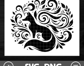 Fox SVG | Fox Silhouette Design | Woodland Animal Cut File | Digital Download