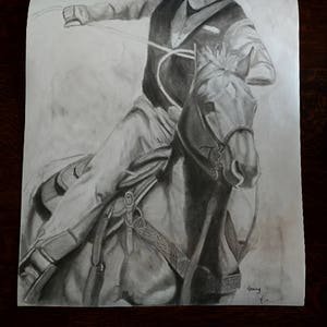 Custom Pencil Equestrian Portrait by Ashley Nelson