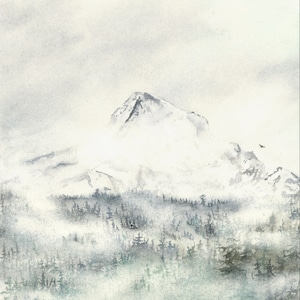 Mt. Hood Fine Art Watercolor Print by Ashley Nelson
