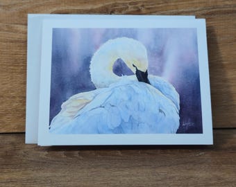 Tarjeta de felicitación de cisne