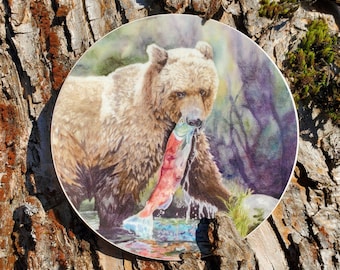 Grizzly Bear Vinyl Sticker by Ashley Nelson