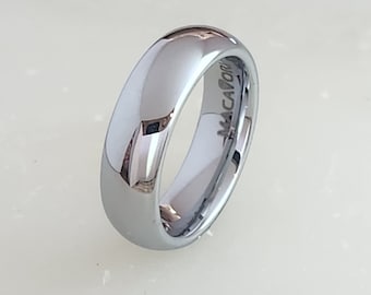 3mm,4mm or 6mm men's / women's white tungsten carbide classic polished wedding rings by Macaiori