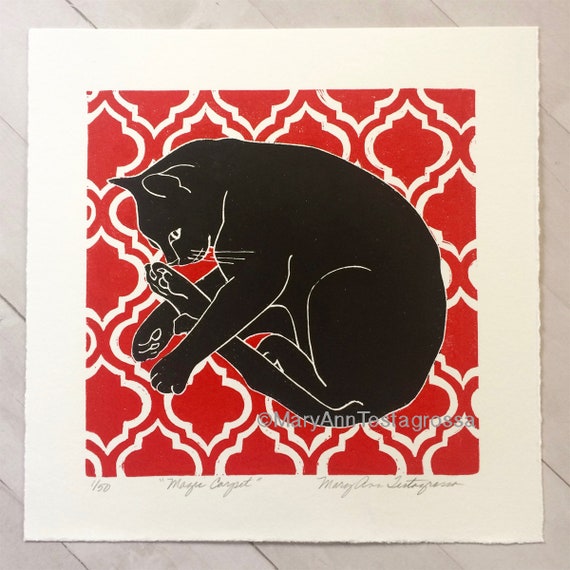 Cat Art Print Cat Artwork Cat Art Original Cat Print Wall Art Etsy