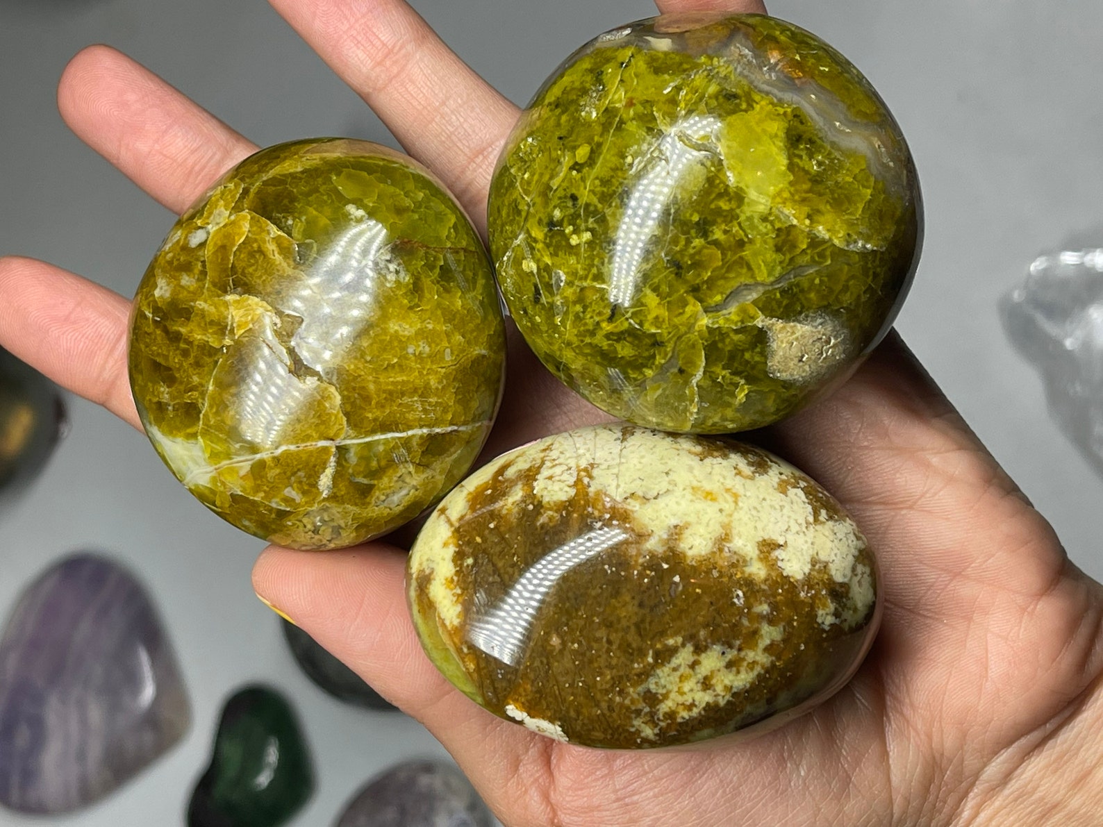 Pistachio Opal Palmstone Meditation Reiki Feng Shui Etsy