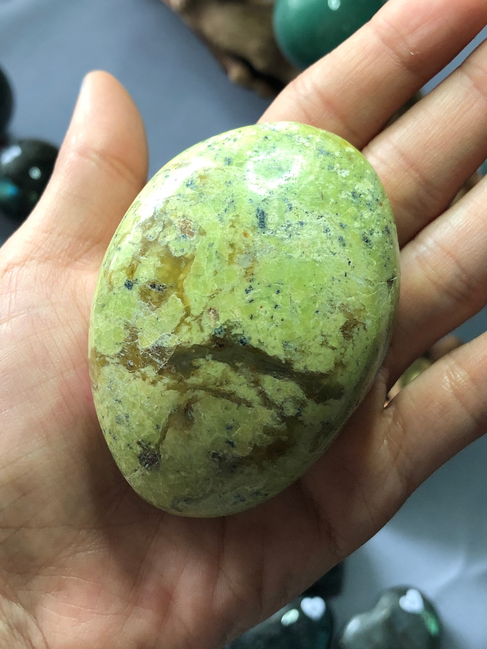 Pistachio Opal Palmstone Meditation Reiki Feng Shui Etsy