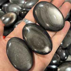 Silver Sheen Obsidian Palms | For Love and Crystals
