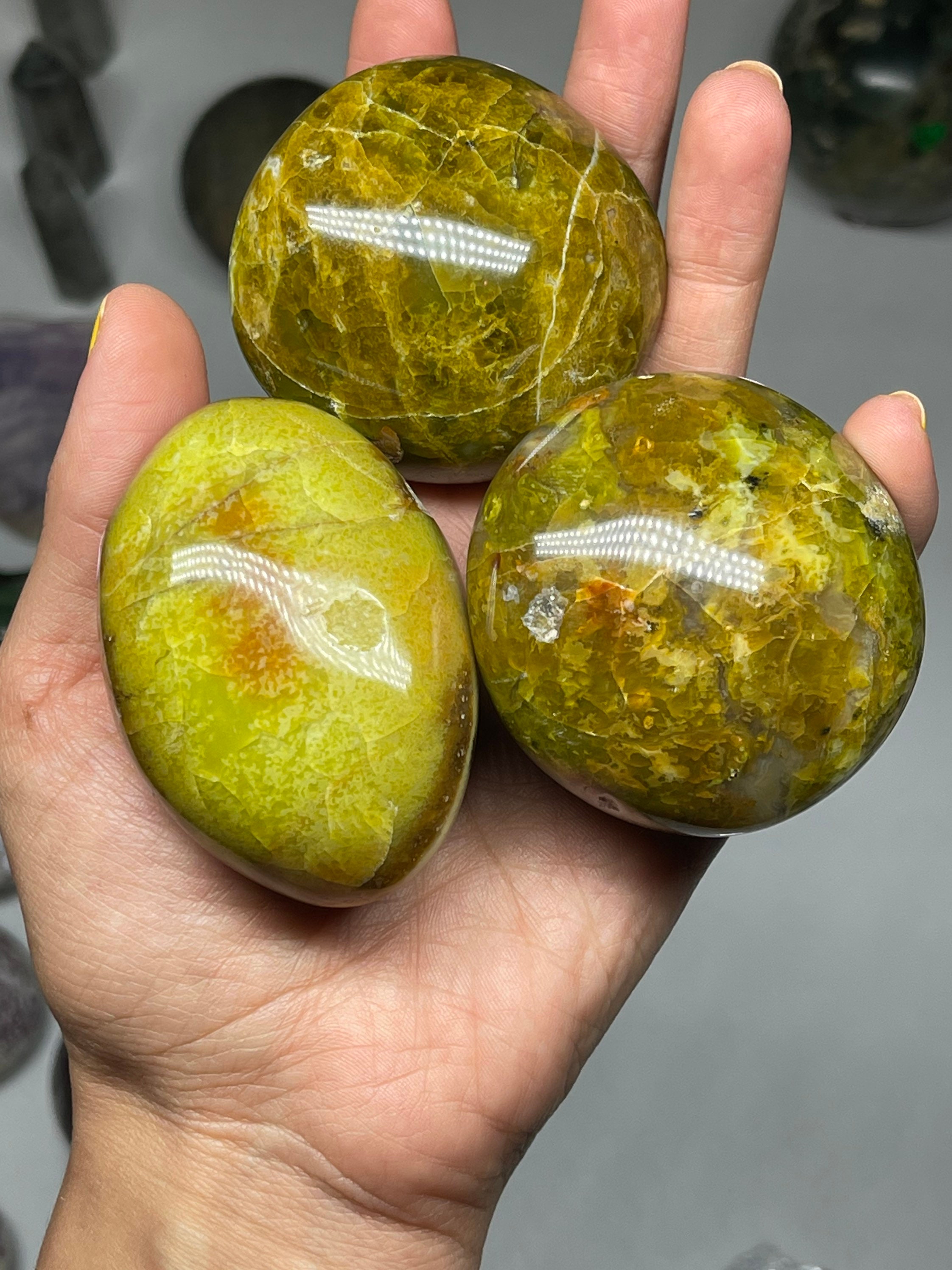 Pistachio Opal Palmstone Meditation Reiki Feng Shui Etsy