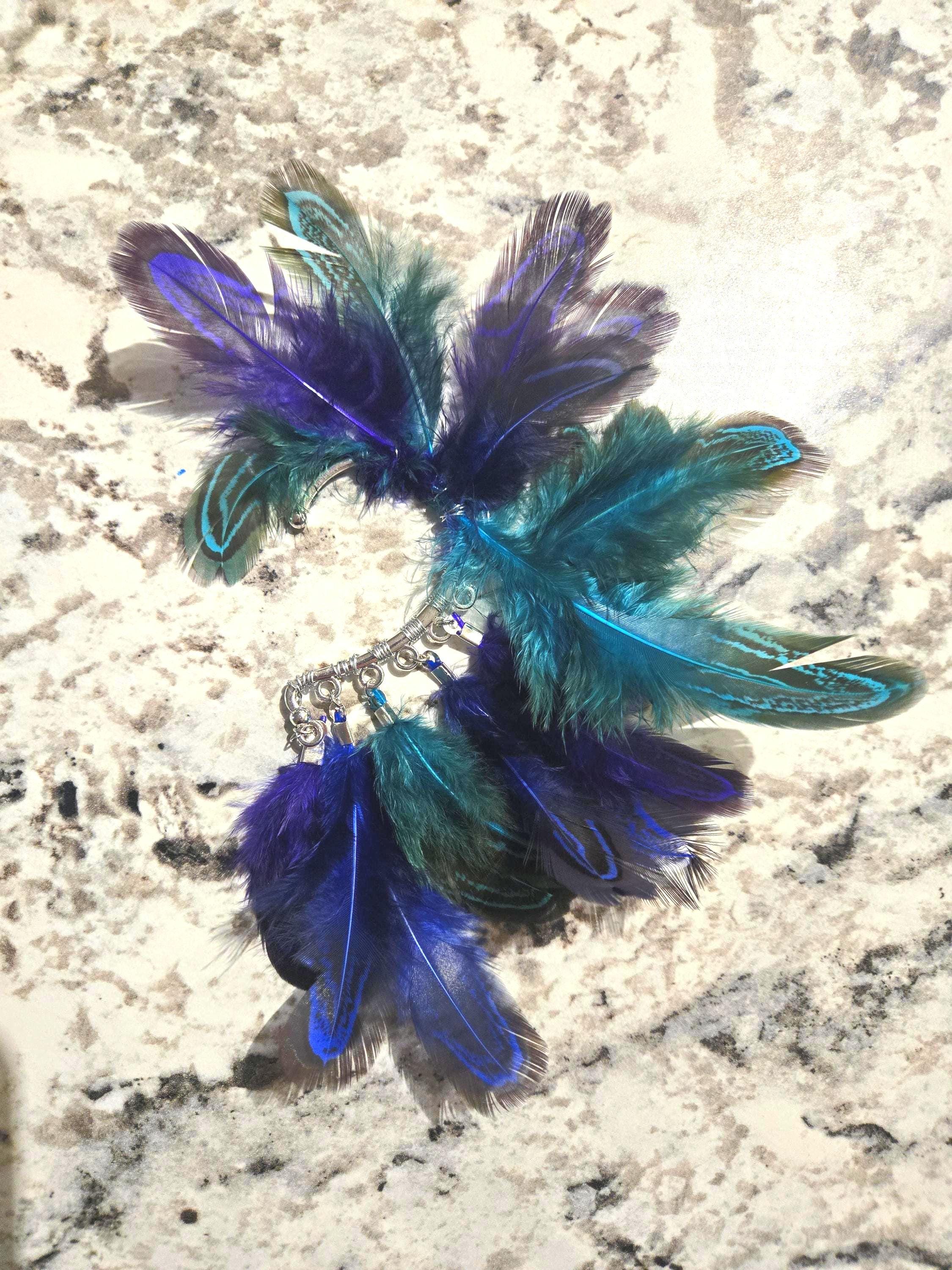 Custom Ear Cuffs. Elf Ear Jewelry. Handmade. Feathers Fairy Wire Wrapped. No Piercing. Perfect for Renn Faire. One Of A Kind!!!
