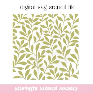 オリーブグリーンの葉 | SVG ファイル | クッキー ステンシル | 花柄 | パターン | 花 | 即時ダウンロード
