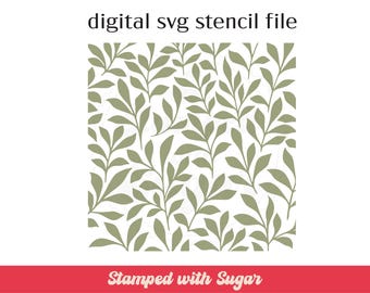 Olive Green Leaves | SVG FILE | Cookie Stencil | Floral | Pattern | Flowers | Instant Download