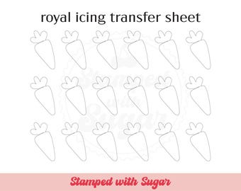 Carrot Royal Icing Transfer Sheet | Cookie Printable | Basic Shape | Easter Spring | Digital File