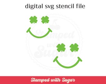 Smile Clover | SVG FILE | Cookie Stencil | St. Patrick's Day Stencil |  Spring  | Instant Download | Digital File