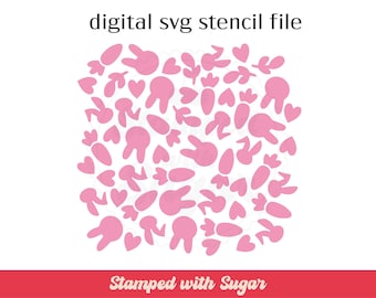 Bunny Hop Scatter  |  SVG FILE | Cookie Stencil | Easter | Digital File