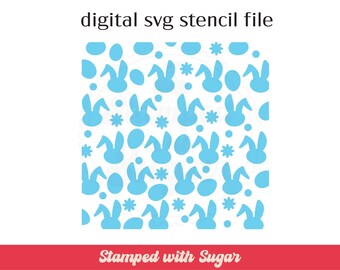 Bunny Floral  |  SVG FILE | Cookie Stencil | Easter | Digital File